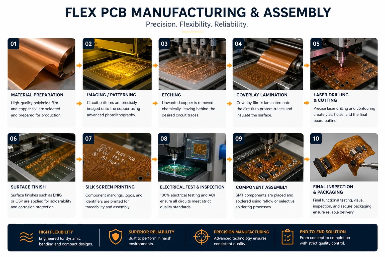 Manufacturing or assembly – flex PCB fabrication stage